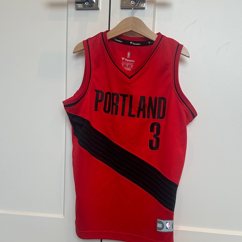 Portland Trailblazers Fanatics Red and Black mccollum Jersey